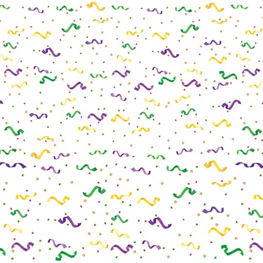 Beistle 22" x 30ft. Mardi Gras Confetti & Serpentine Border Backdrop
